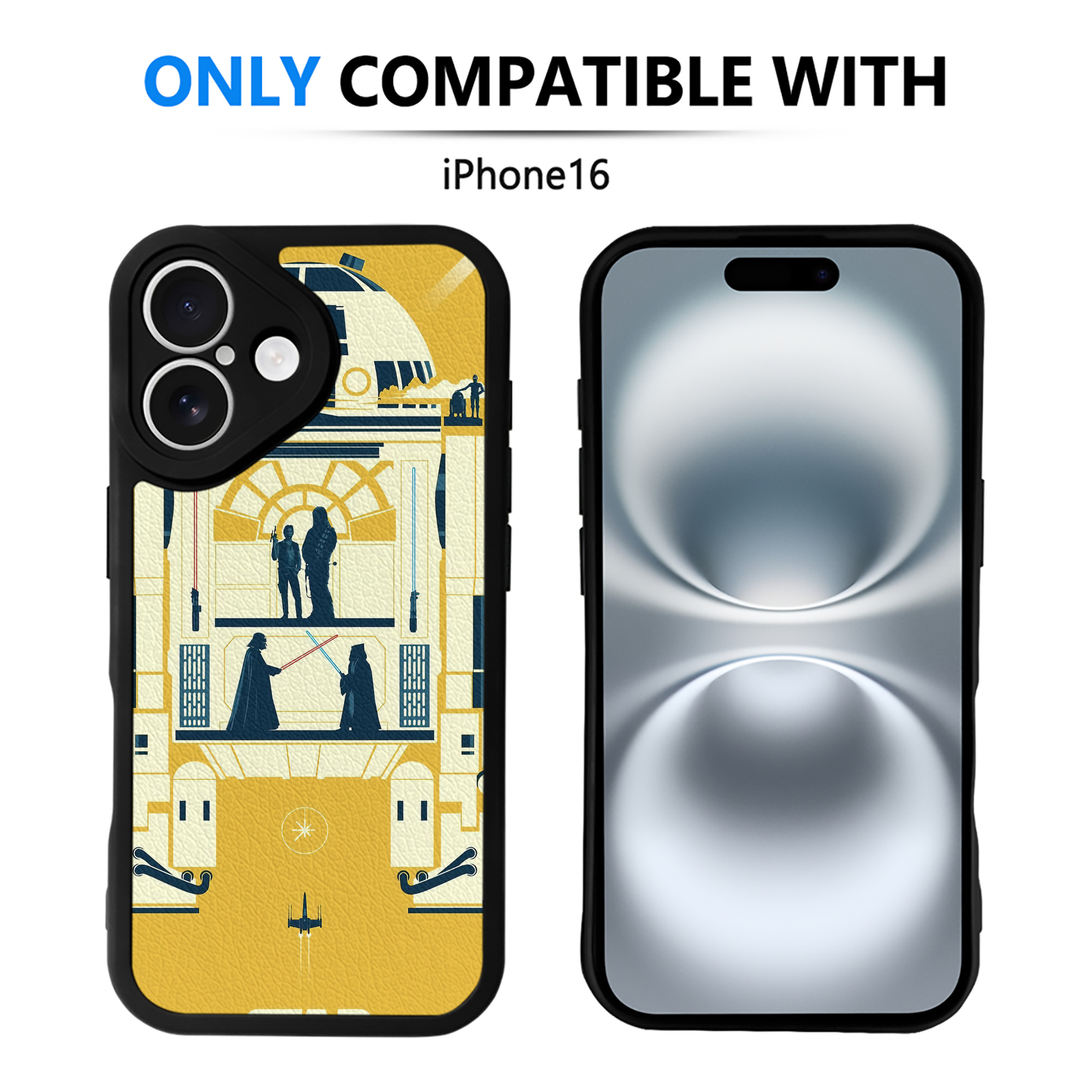（画像用） スター・ウォーズ Star Wars 【iPhone 16シリーズ対応】シリコンスマホケース（レザー調） 材質：シリコン